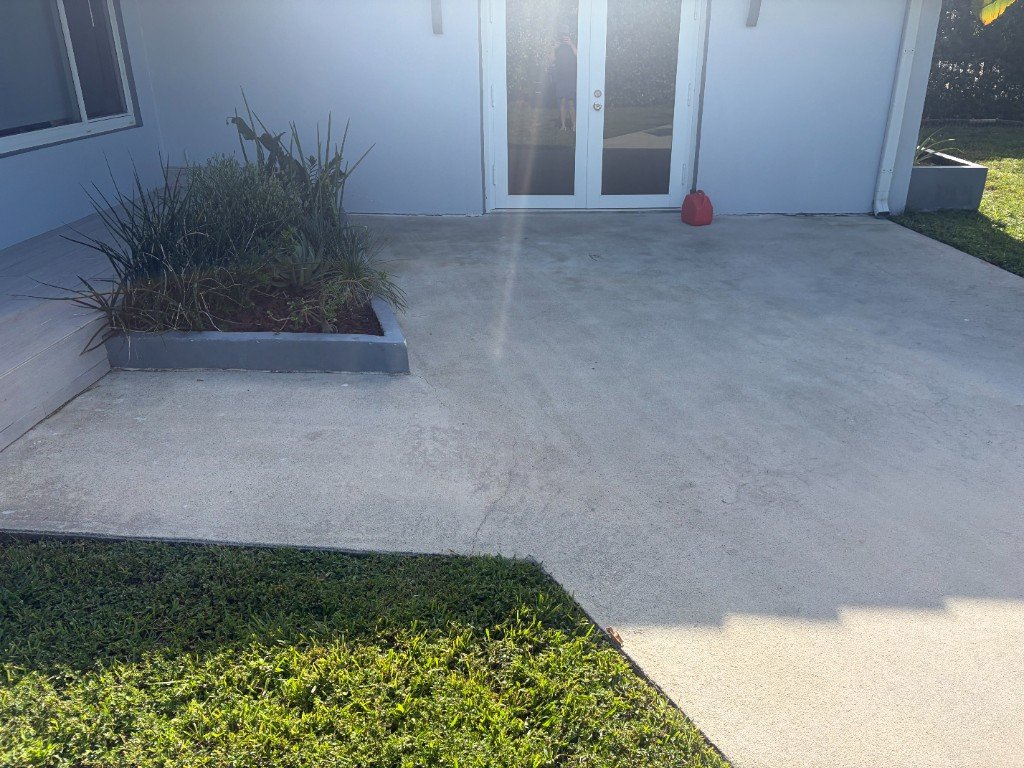 Cleaned concrete patio